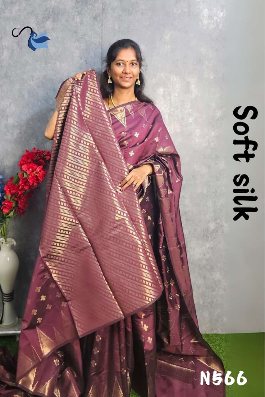Indulge in the timeless beauty of a Banarasi soft silk saree.